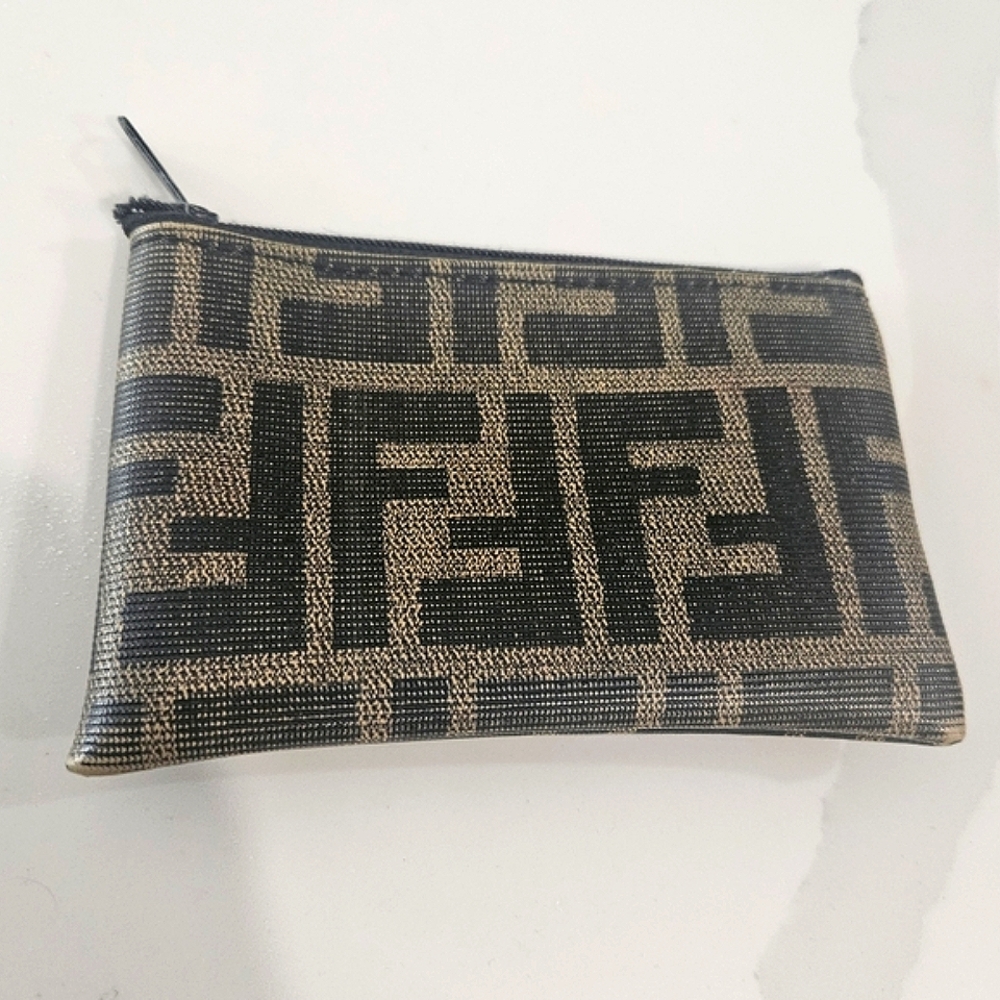 Fendi Wallet Like New Brown Fendi Logo Monogram Logo Zip Wallet Coin Purse